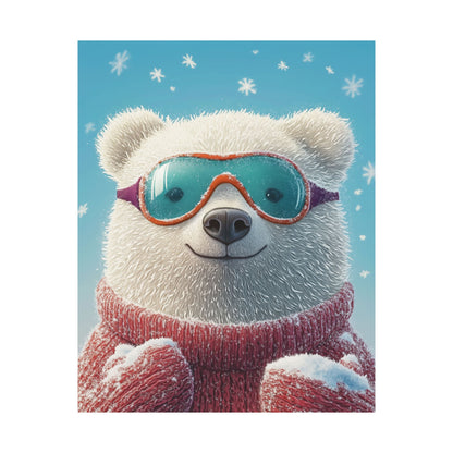Chill Polar Bear Winter Poster - Cozy & Joyful -  Wall Art & Home Décor
