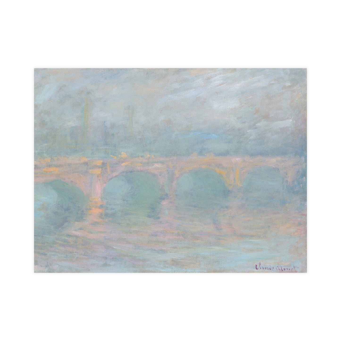 Waterloo Bridge London at Sunset - Monet Fine Art Poster