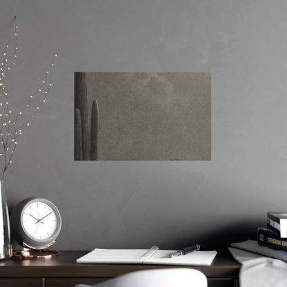 New Moon and Evening Star over Cactus- Celestial Fine Art Poster