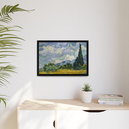 Van Gogh - Wheat Field with Cypresses - Museum Collection - Framed Canvas Print