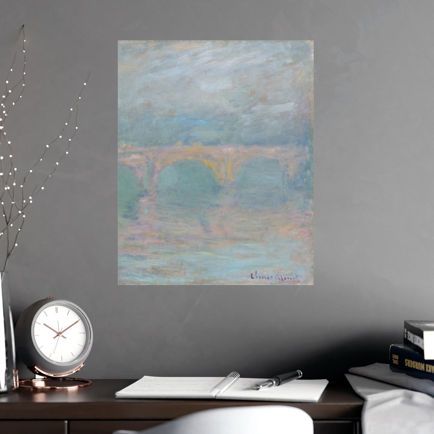 Waterloo Bridge London at Sunset - Monet Fine Art Poster