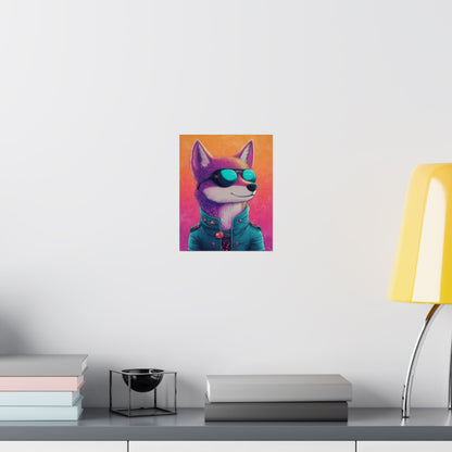 Fetching Fox - Whimsical Animals Art Poster Series - Trendy Wall Art - Vibrant Art Prints - Funny Animal Portrait Style Posters