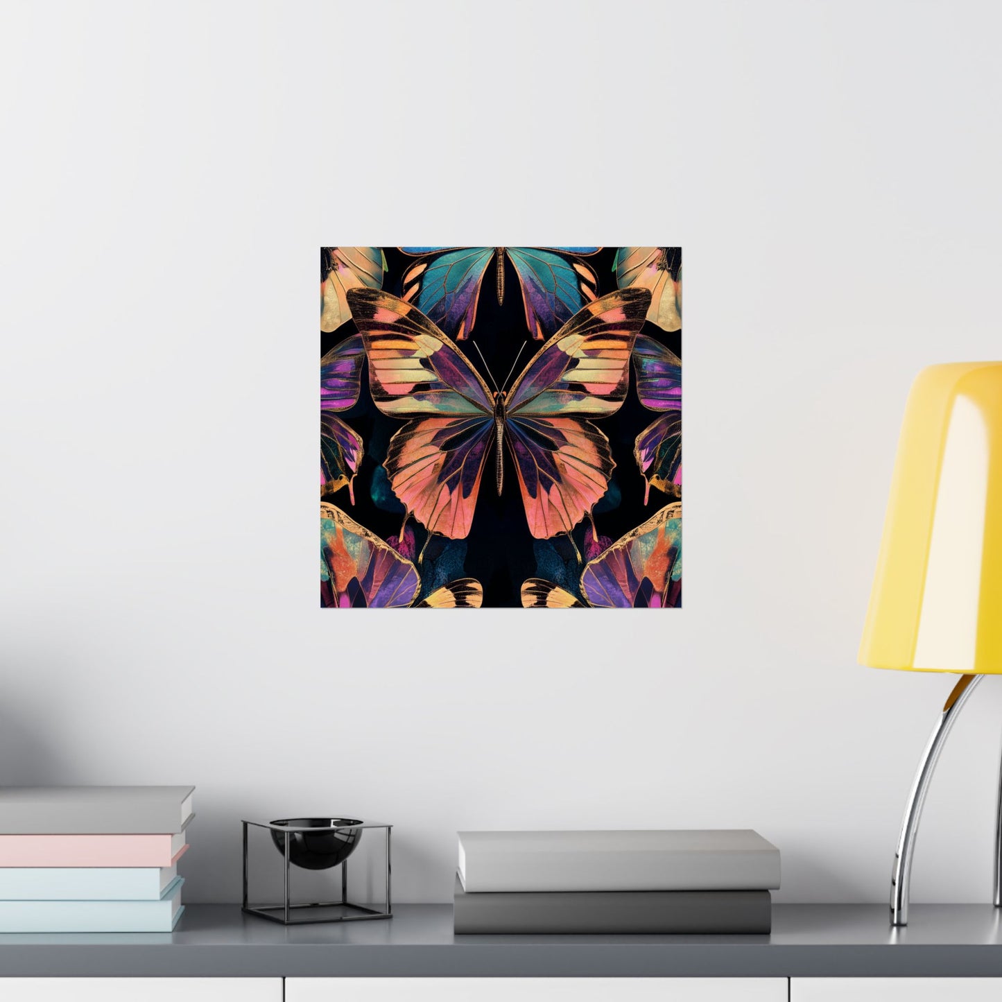 Vibrant Boho Butterflies Fine Art Pint - Matte Poster - Colorful Wall Art for Nature Lovers