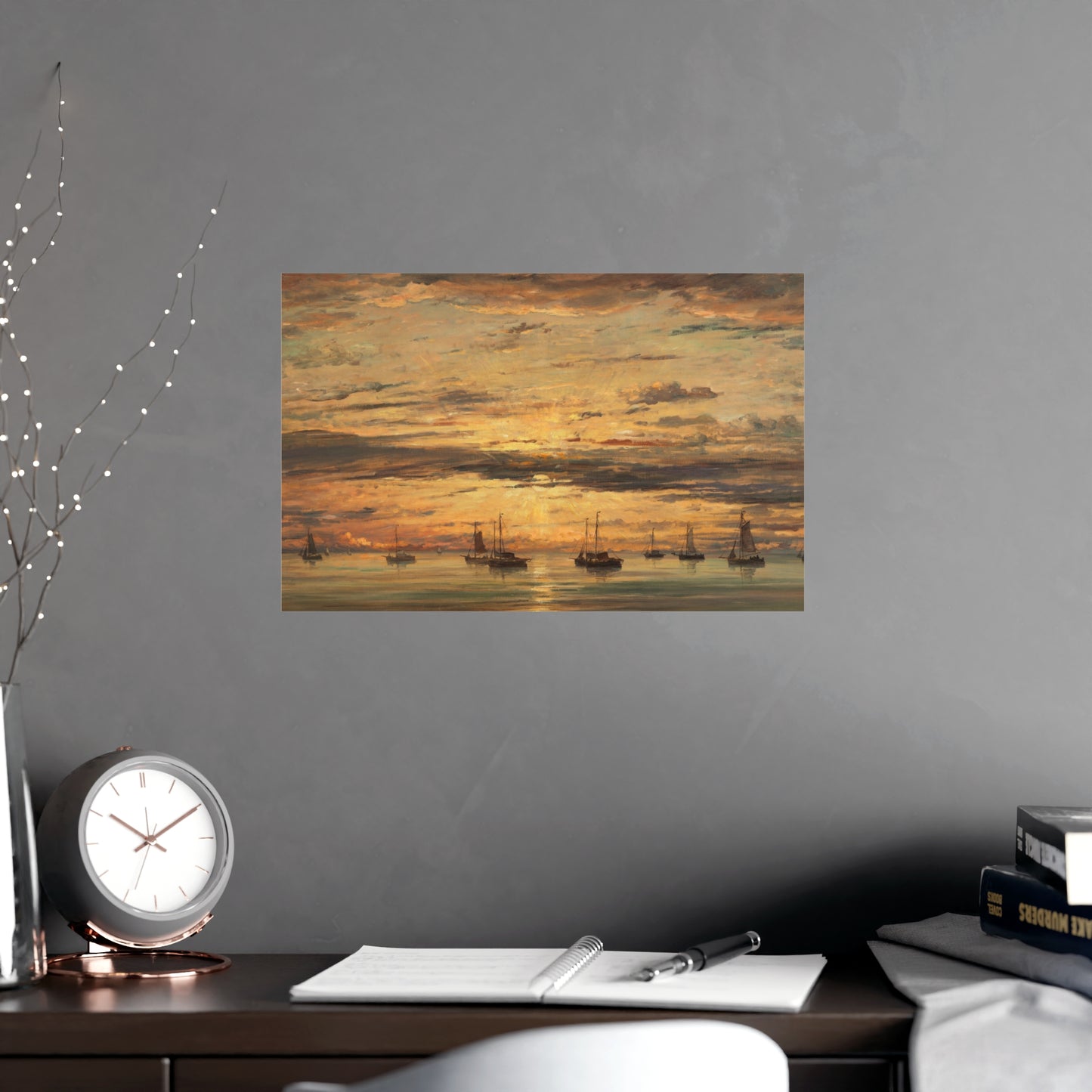 Sunset at Scheveningen - Dutch Maritime Fine Art Poster