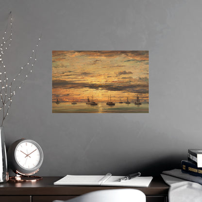 Sunset at Scheveningen - Dutch Maritime Fine Art Poster