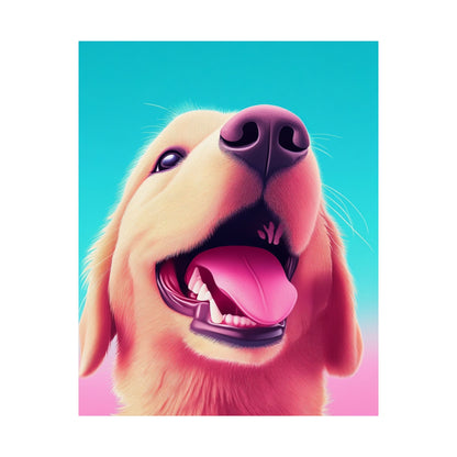 Good Boy - Golden Retriever - Whimsical Animals Series - Matte Vertical Poster - Perfect for Dog Lovers