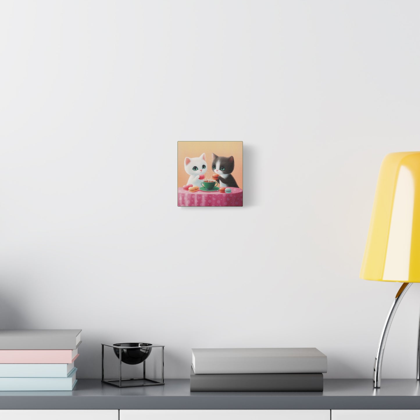 Whimsical Kitty Tea Time - Wall Art & Home Décor - Cute Cat Canvas Art