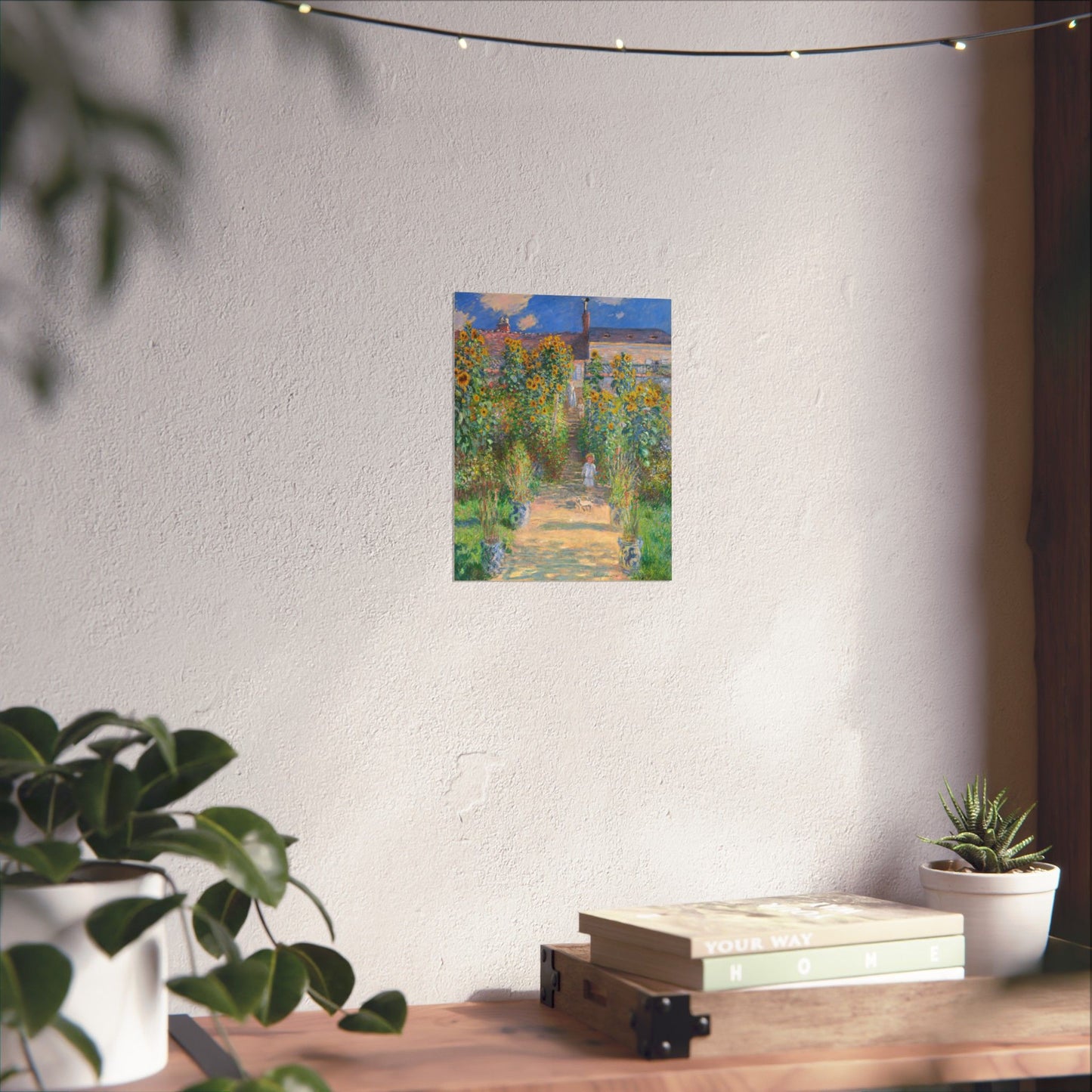 Monet - Garden at Vétheuil Sunflower Fine Art Print