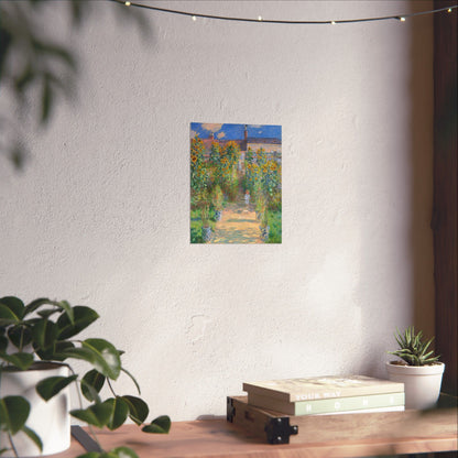 Monet - Garden at Vétheuil Sunflower Fine Art Print