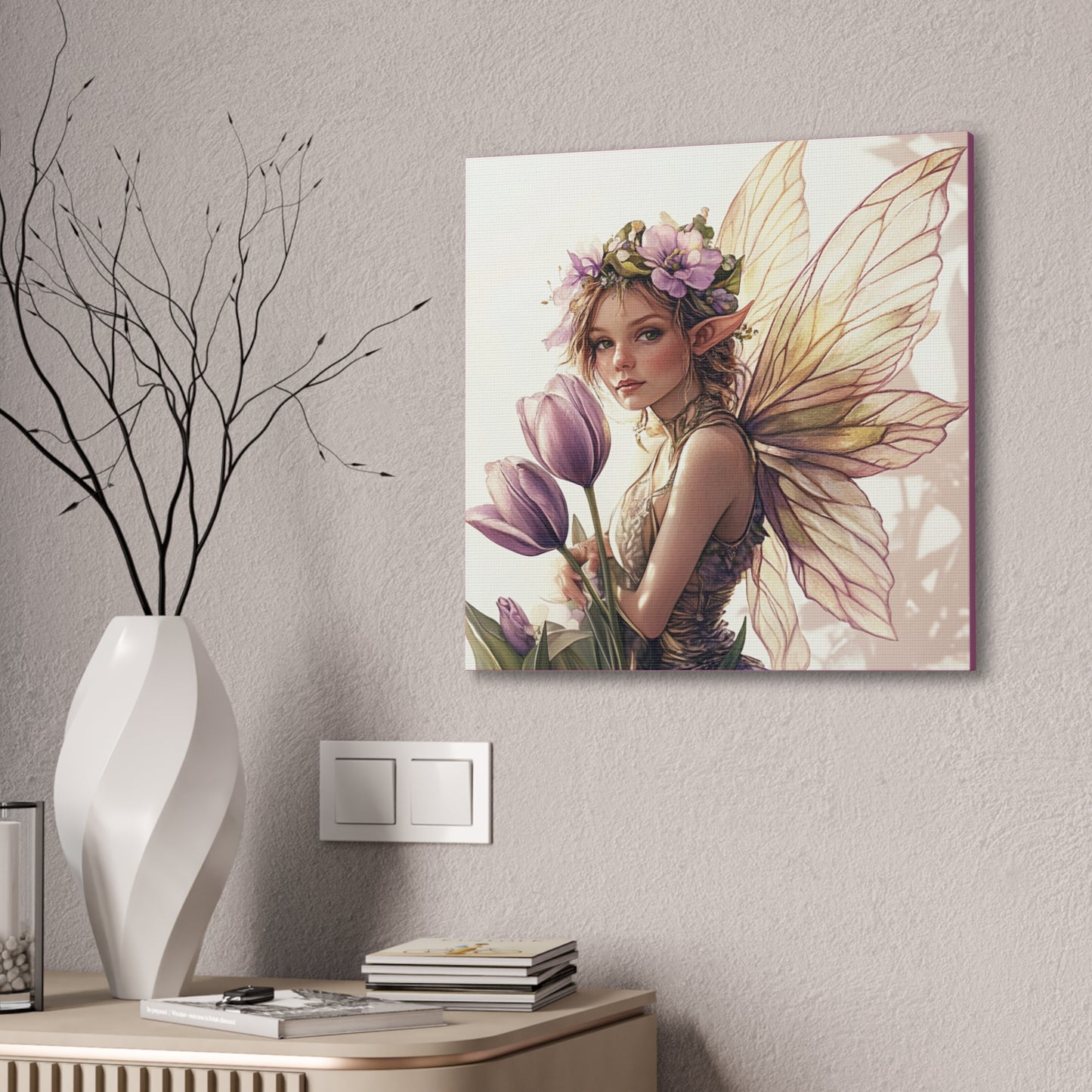 Tuesdays are for Tulips - Flowers & Fairies Collection - Fine Art Print on Canvas