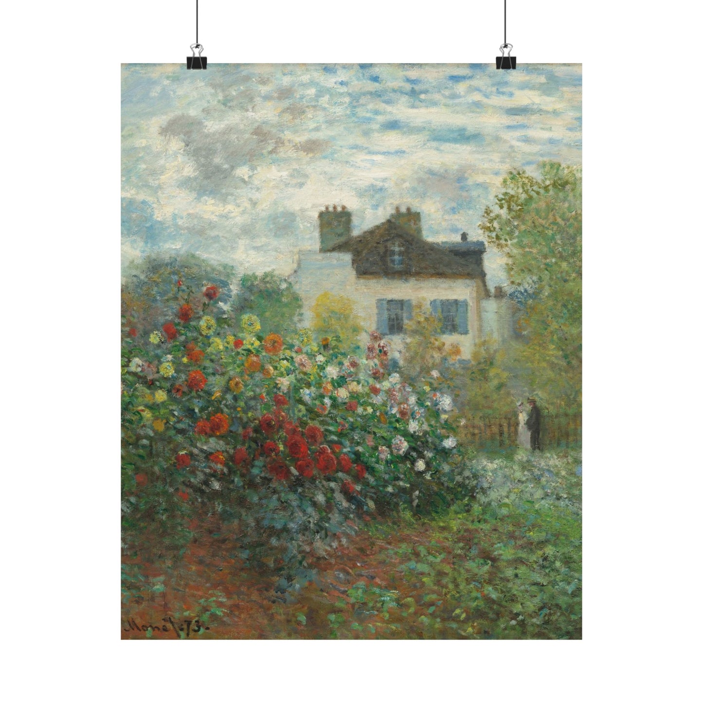 Monet - Artist's Garden at Argenteuil Fine Art Print