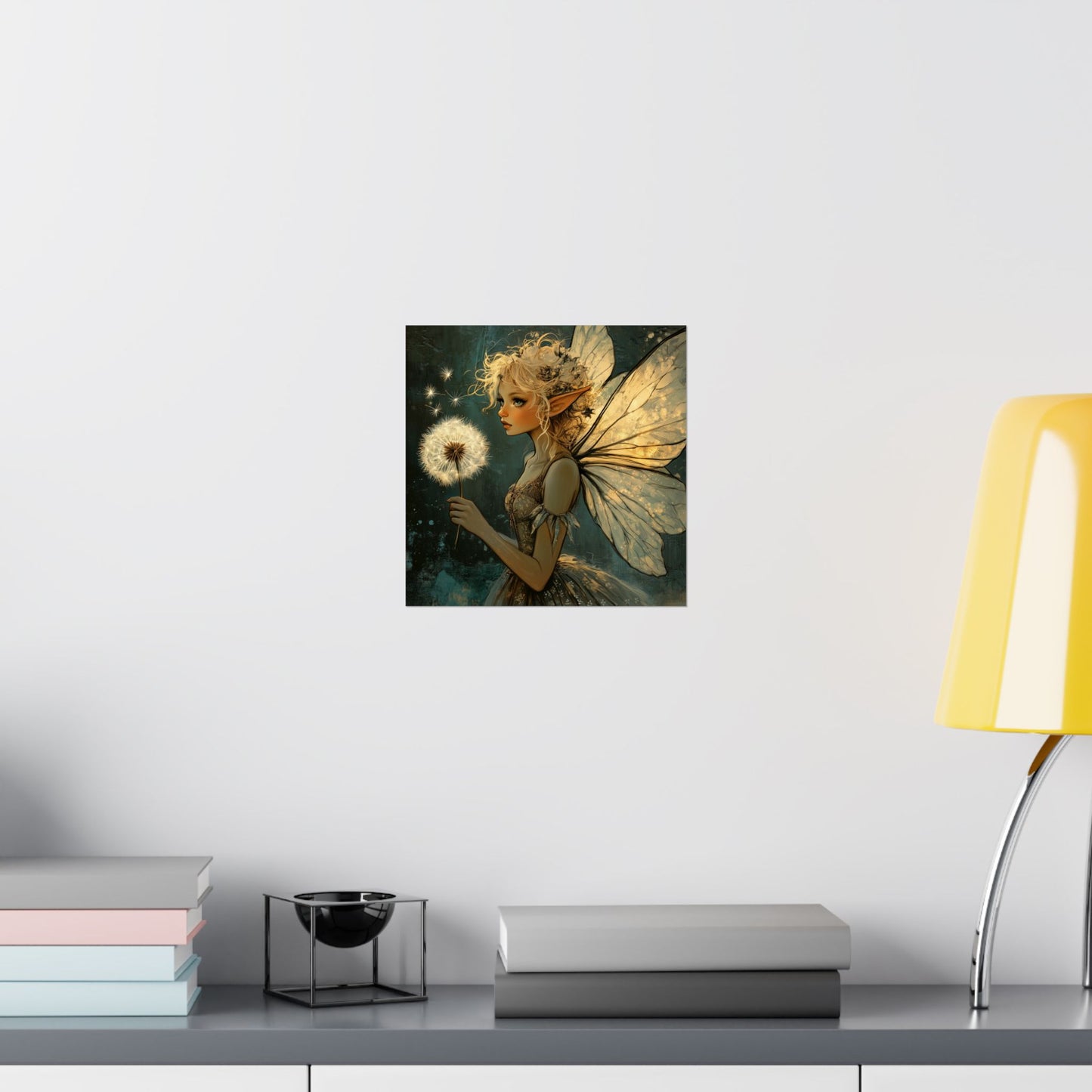 Best Wishes For You - Fairy with Dandelion - Flowers & Fairies Series - Enchanting Wall Art - Vertical Poster - Whimsical Wall Art for Dreamers
