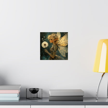 Best Wishes For You - Fairy with Dandelion - Flowers & Fairies Series - Enchanting Wall Art - Vertical Poster - Whimsical Wall Art for Dreamers