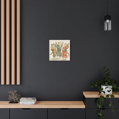 Cheery Cats Prancing - Wall Art Canvas - Home Décor
