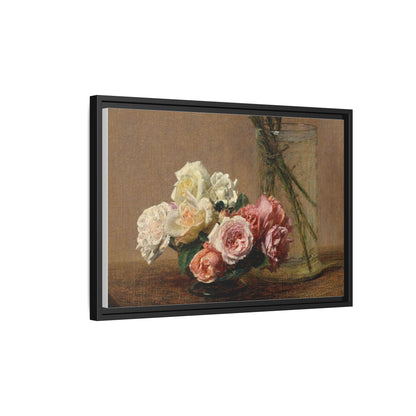 Henri Fantin-Latour : Roses and Lilies (1888) - Giclee Fine Art Print - Museum Collection Framed Canvas Print