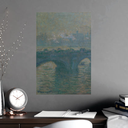 Waterloo Bridge Gray Weather - Monet Fine Art Poster