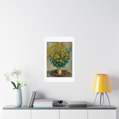 Claude Monet - Jerusalem Artichokes Painting - Fine Art Print - Vertical Poster - Floral Art Décor