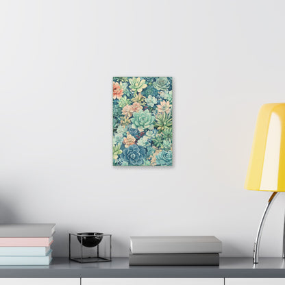 Succulents in Pastel - Secret Garden Collection - Fine Art Print on Canvas