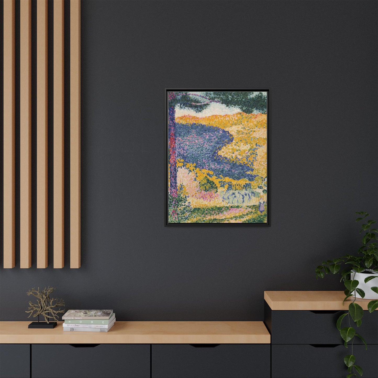 Valley with Fir Shade on the Mountain - Museum Collection - Framed Canvas Print