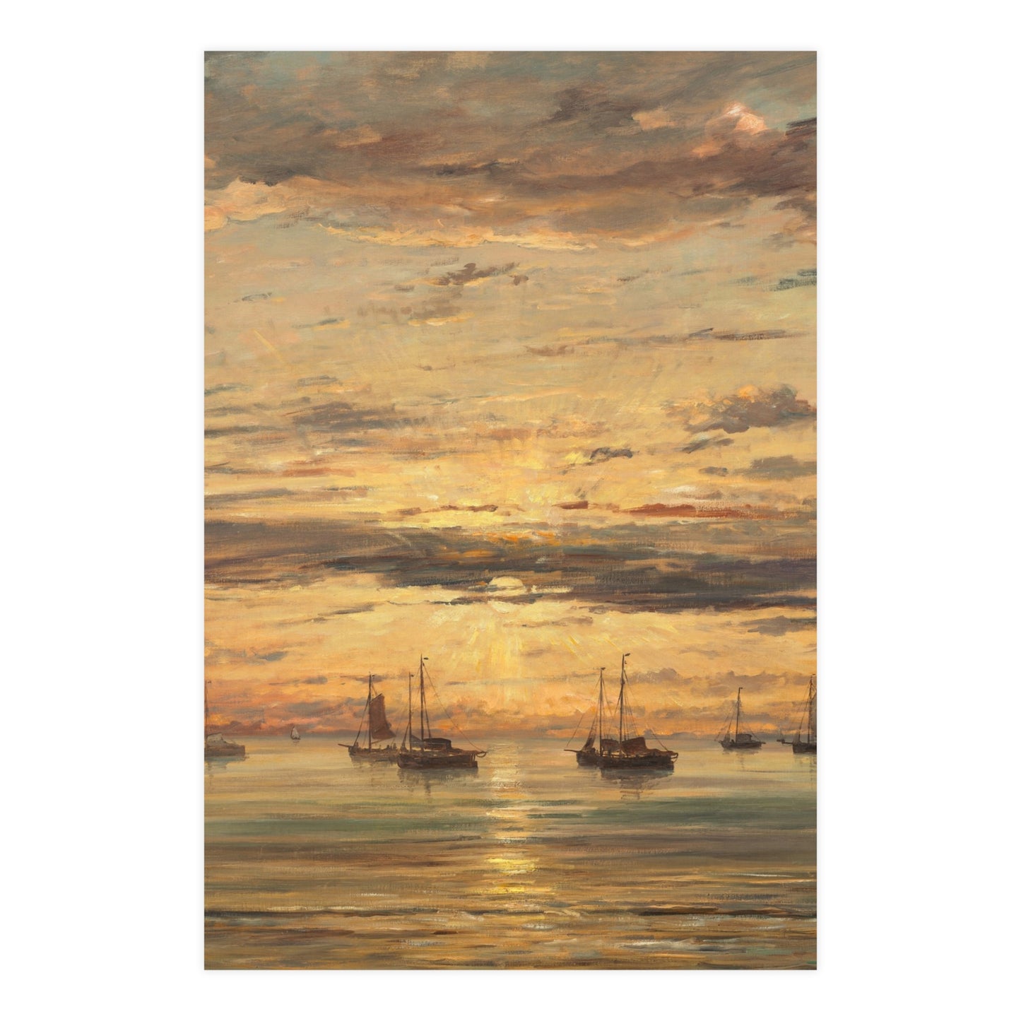 Sunset at Scheveningen - Dutch Maritime Fine Art Poster