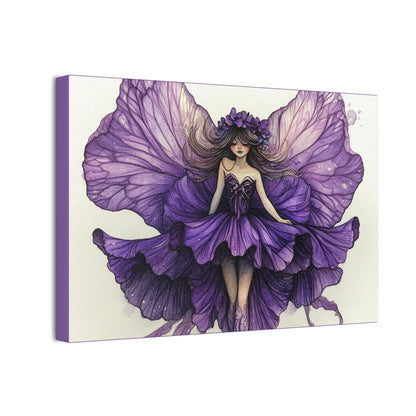A Violet Affair - Fairies & Flowers Collection - Wall Art - on Canvas