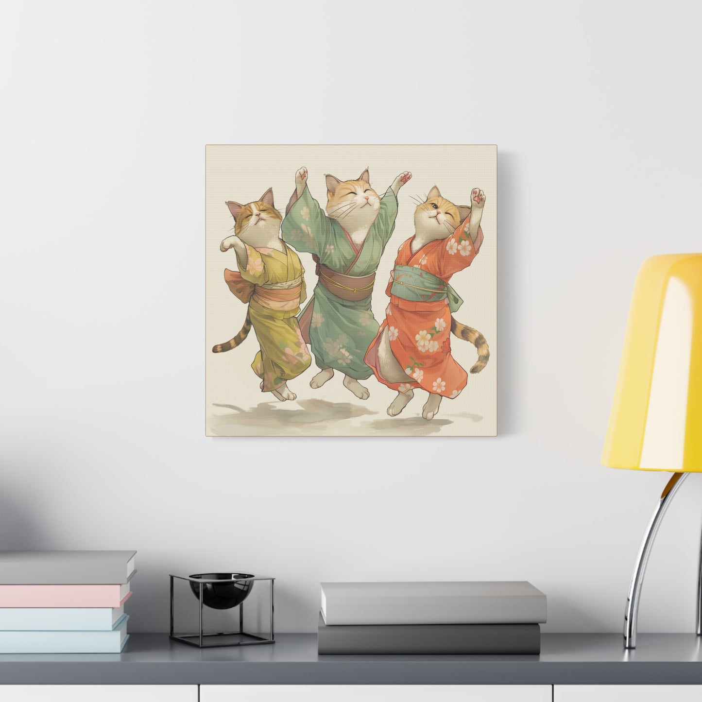 Cheery Cats Prancing - Wall Art Canvas - Home Décor