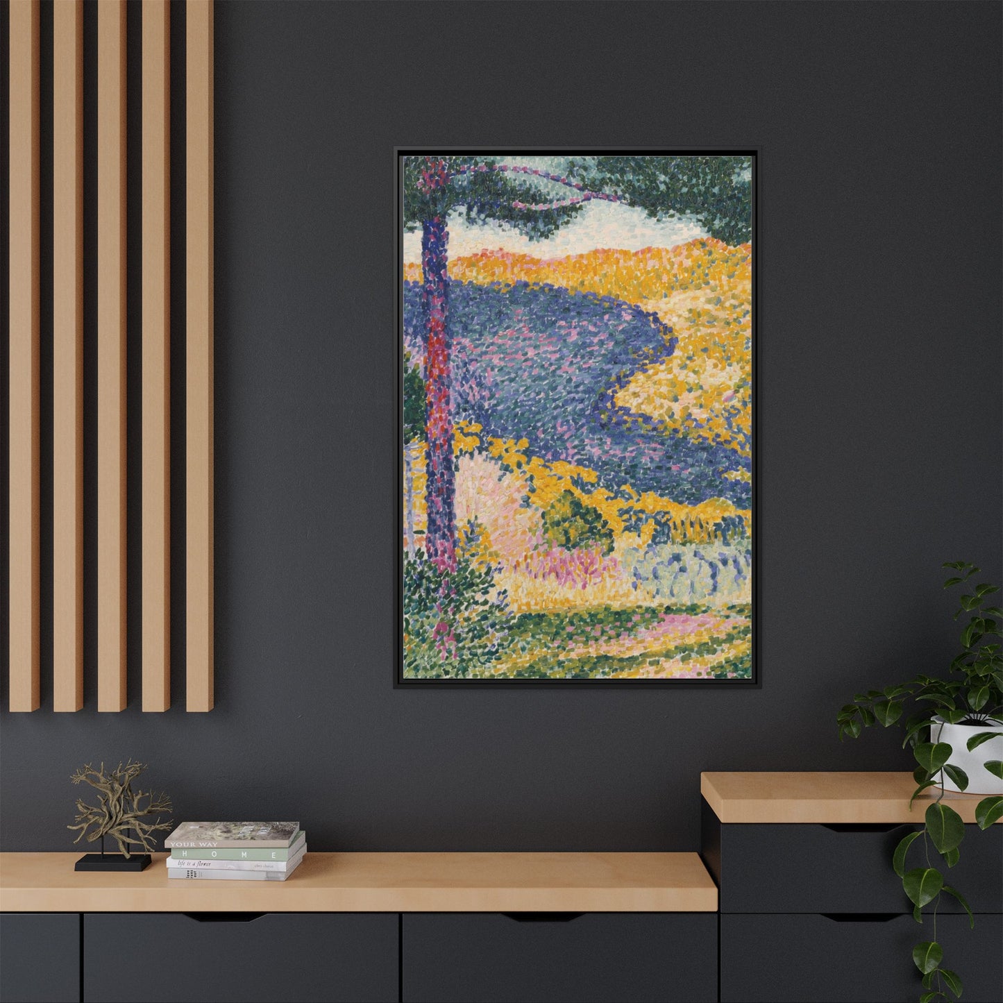 Valley with Fir Shade on the Mountain - Museum Collection - Framed Canvas Print