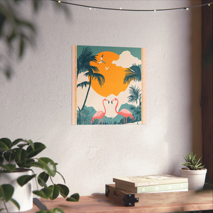Welcome to Miami - Tropical Flamingo Poster - Boho Wall Art - Bohemian Art Prints - Home Décor