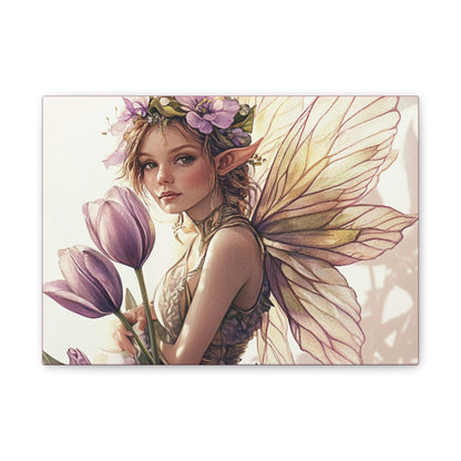 Tuesdays are for Tulips - Flowers & Fairies Collection - Fine Art Print on Canvas