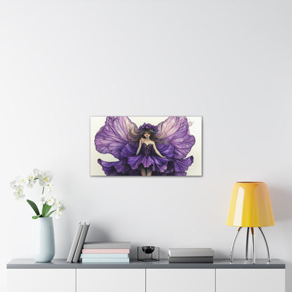 A Violet Affair - Fairies & Flowers Collection - Wall Art - on Canvas