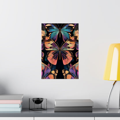 Vibrant Boho Butterflies Fine Art Pint - Matte Poster - Colorful Wall Art for Nature Lovers