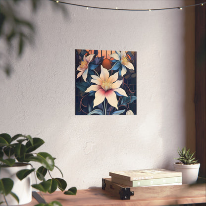 Sunlit Blossoms Fine Art Print - Floral Matte Vertical Posters - Elegant Home Décor