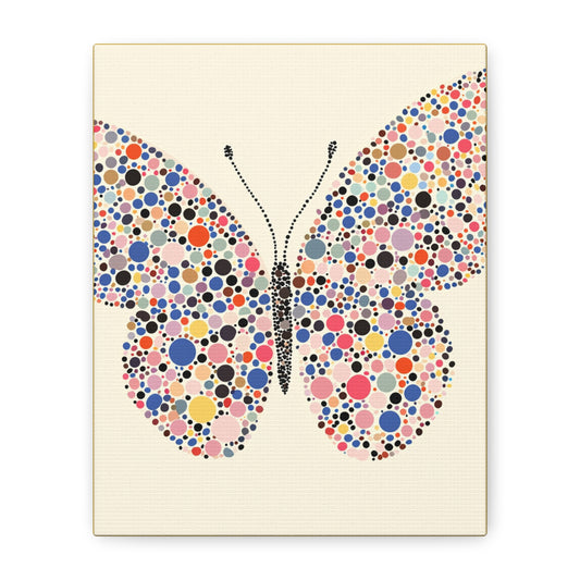 Colorful Butterfly - Polka Dot Frenzy -  Canvas Art - Modern Decor for Home & Gifts