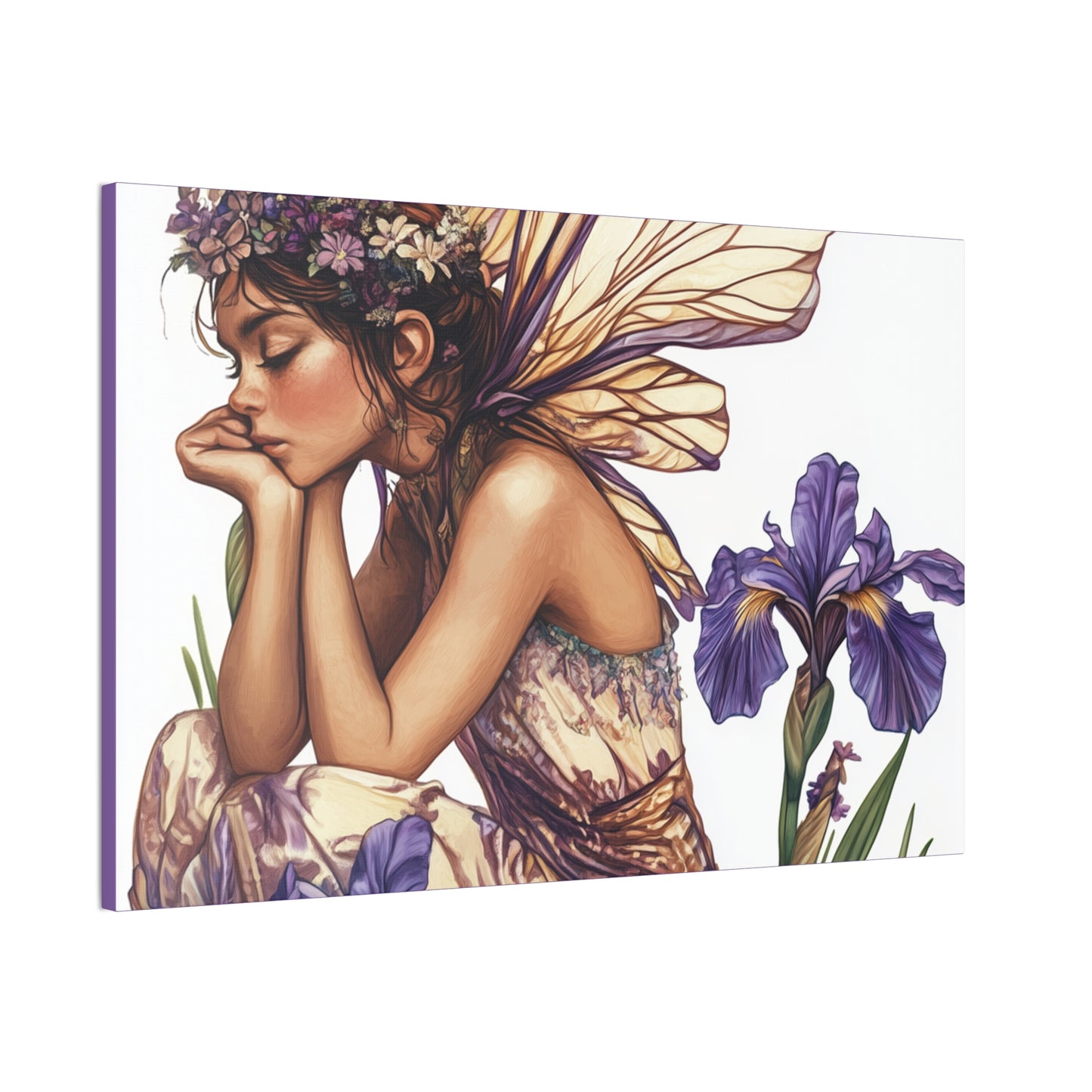 Iris You Were Here - Flowers & Fairies Collection - Fine Art Print on Canvas