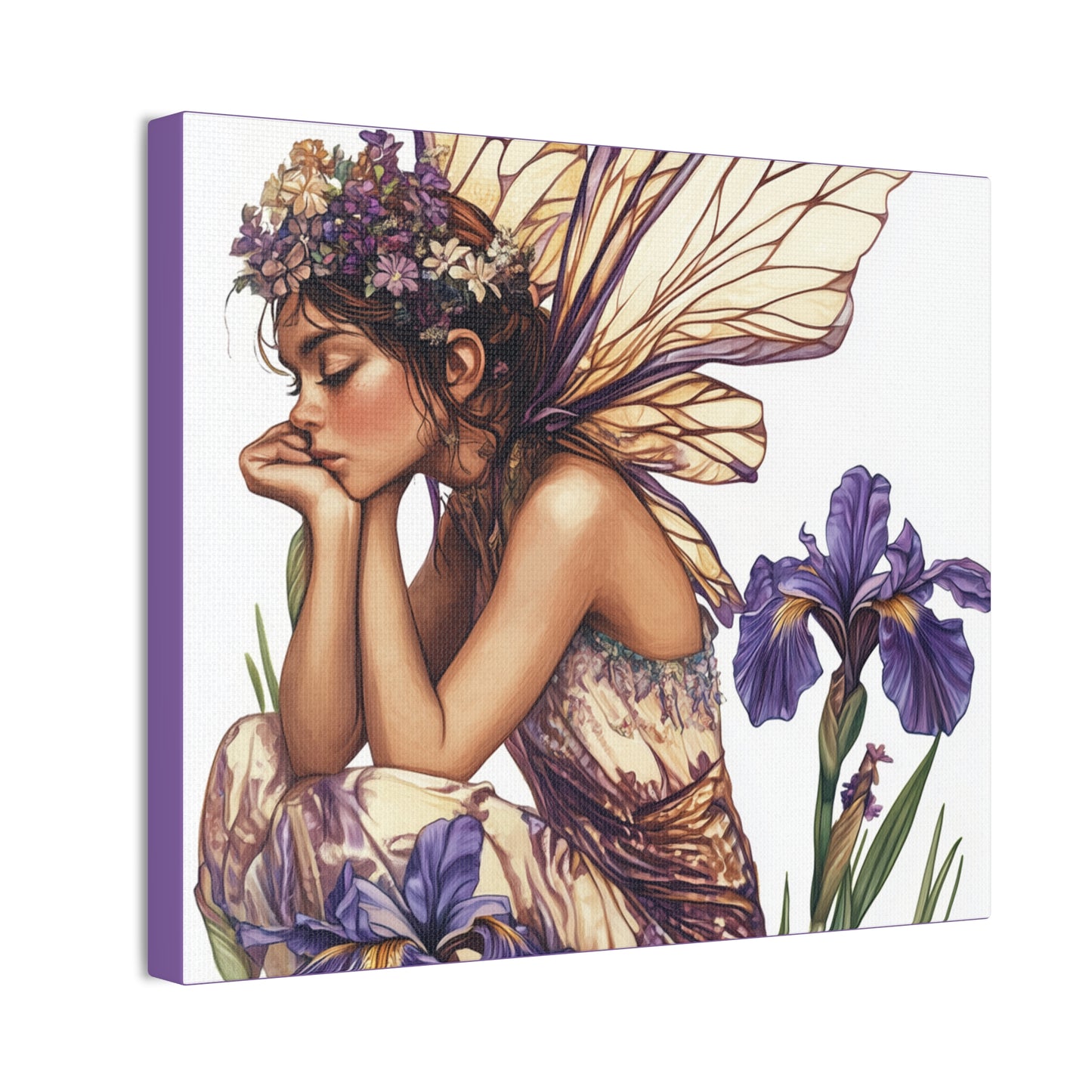 Iris You Were Here - Flowers & Fairies Collection - Fine Art Print on Canvas