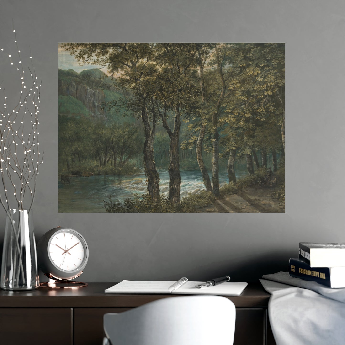 Sunlight Through Trees River Sihl - Forest Landscape Fine Art Poster