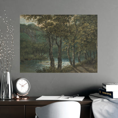 Sunlight Through Trees River Sihl - Forest Landscape Fine Art Poster