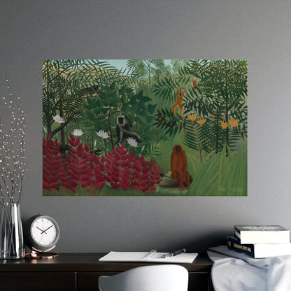 Tropical Forest with Monkeys - Rousseau Fine Art Poster