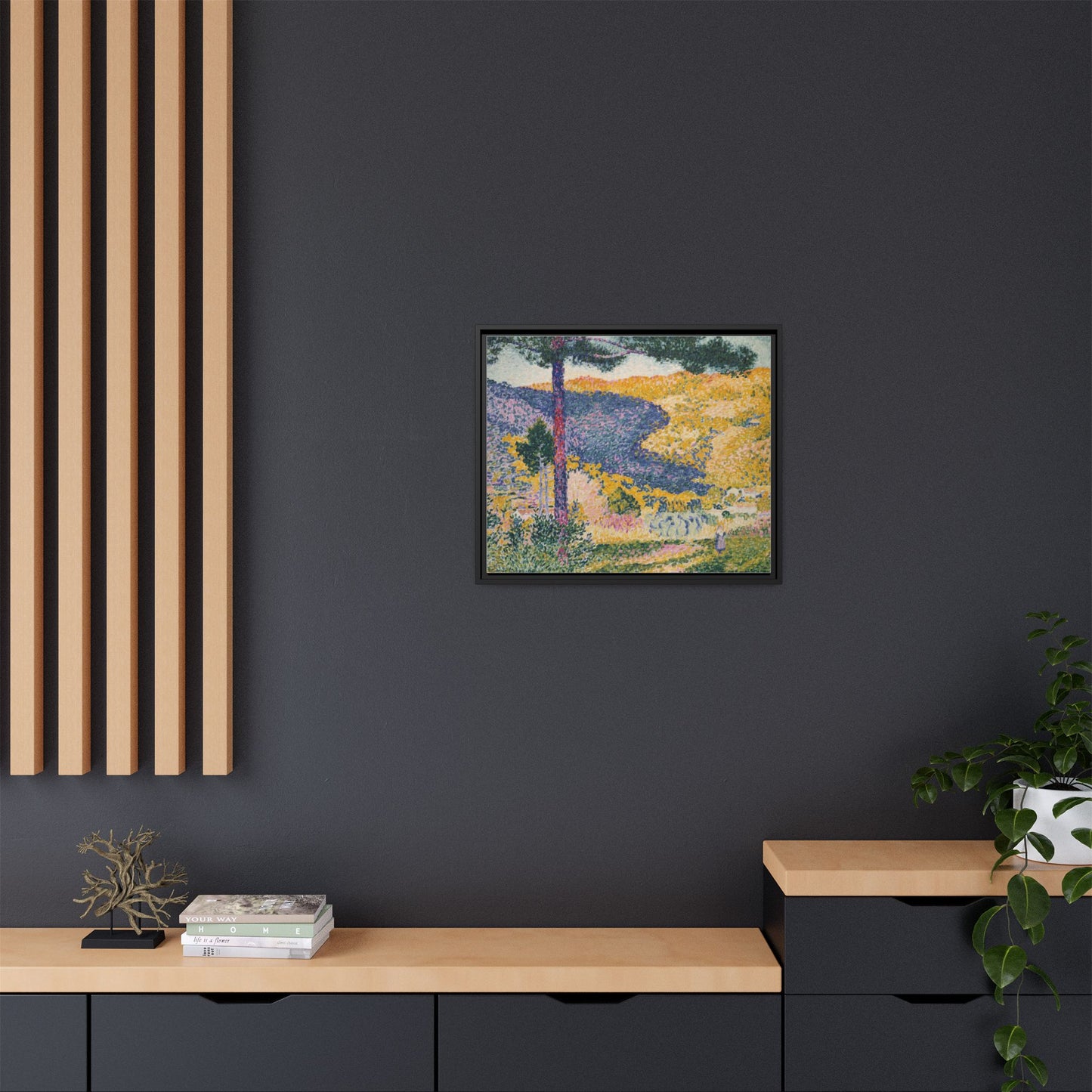 Valley with Fir Shade on the Mountain - Museum Collection - Framed Canvas Print