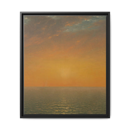 John Frederick Kensett : Sunset on the Sea (1872) - Museum Collection - Framed Canvas Print