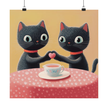Cat Café - Loving Life - Matte Vertical Posters - Perfect Wall Art for Cat Lovers