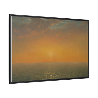 John Frederick Kensett : Sunset on the Sea (1872) - Museum Collection - Framed Canvas Print