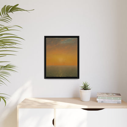 John Frederick Kensett : Sunset on the Sea (1872) - Museum Collection - Framed Canvas Print