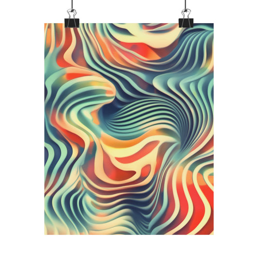 Abstract Waves - Matte Poster - Colorful Modern Wall Art for Home Décor - Trippy Posters