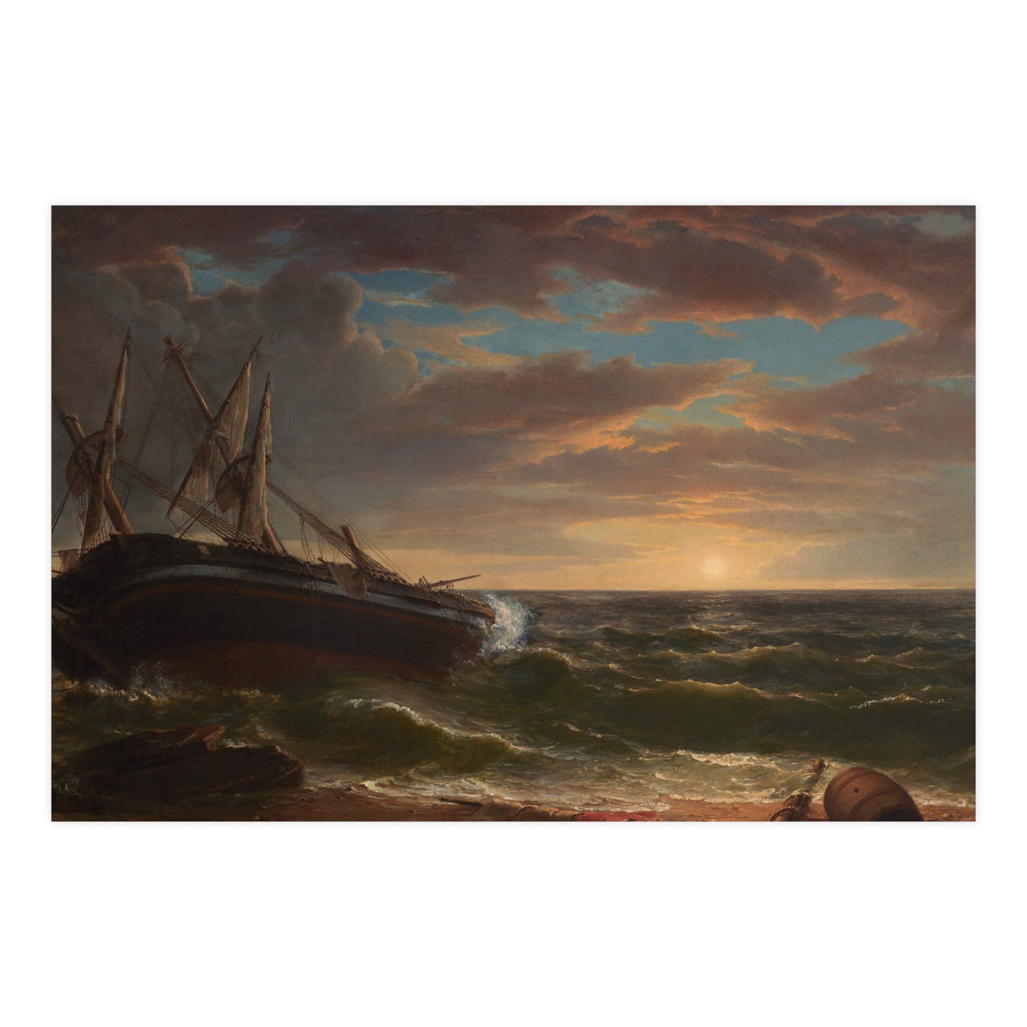 The Stranded Ship - Maritime Drama Fine Art Poster