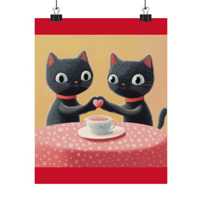 Cat Café - Loving Life - Matte Vertical Posters - Perfect Wall Art for Cat Lovers