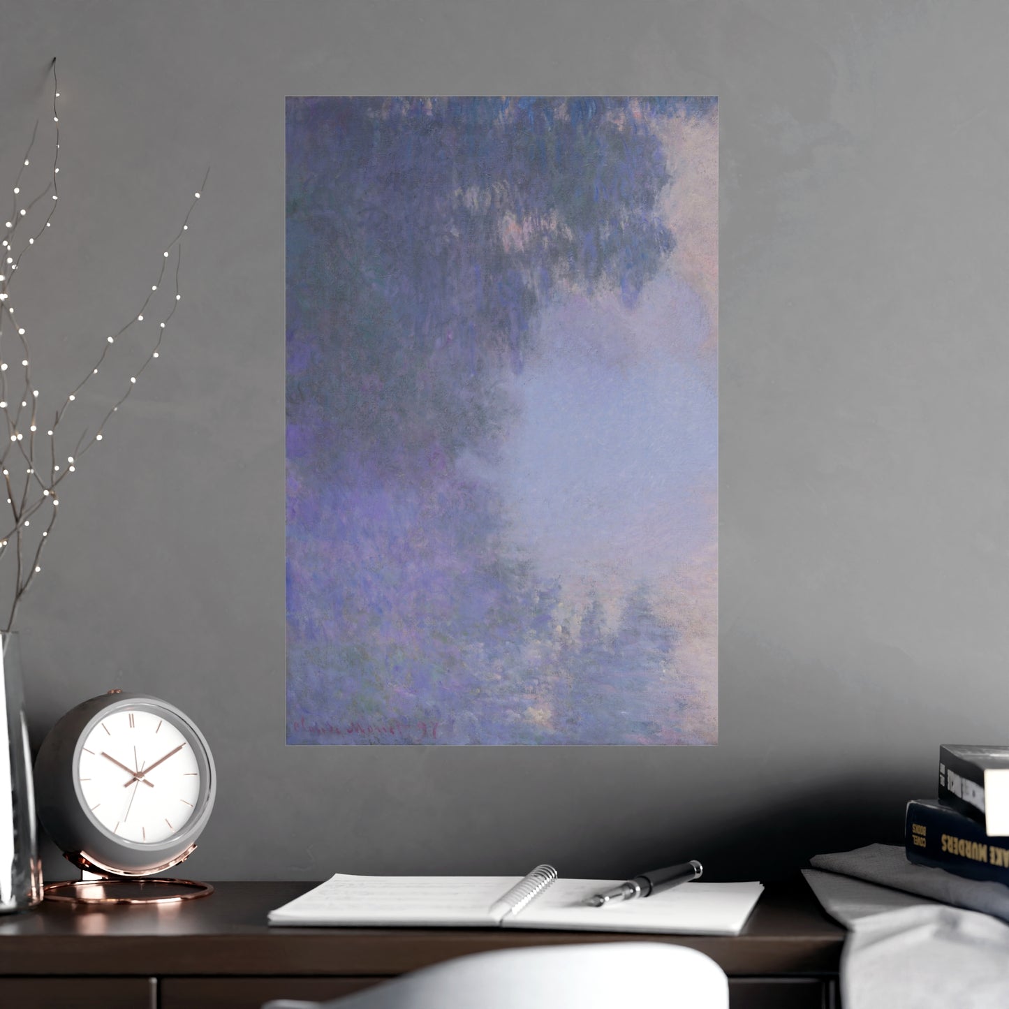Branch of the Seine near Giverny in Mist - Monet Fine Art Poster