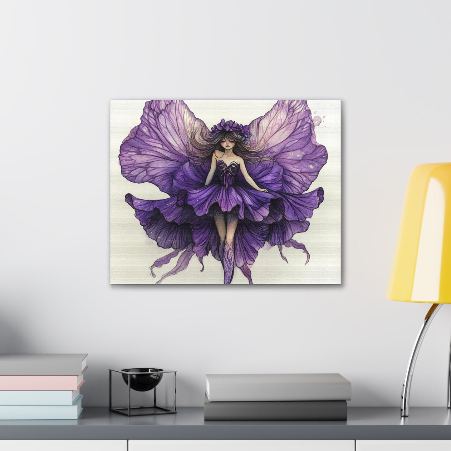 A Violet Affair - Fairies & Flowers Collection - Wall Art - on Canvas