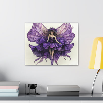 A Violet Affair - Fairies & Flowers Collection - Wall Art - on Canvas