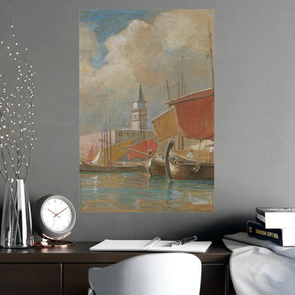 Shipping Along the Molo Venice - Canaletto Fine Art Poster